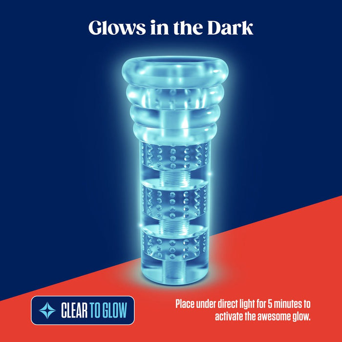 Rize! Luz Glow In The Dark Self-lubricating Stroker Clear - SexToy.com