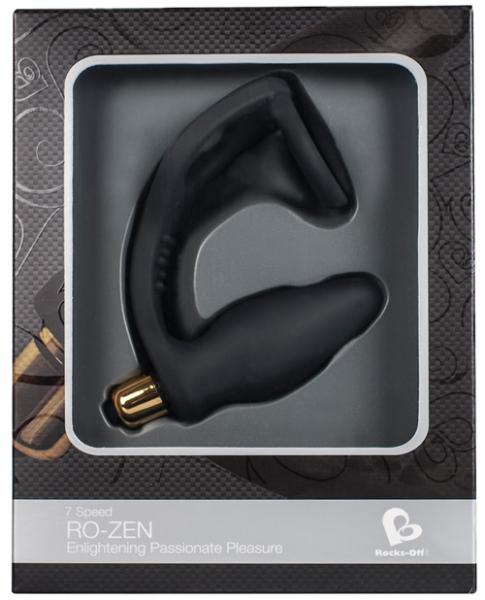 RO-Zen Black C Ring W/Vibrating Prostrate Probe | SexToy.com