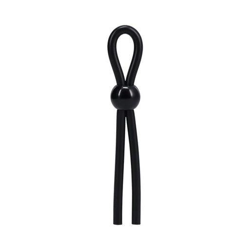 Rock Solid Lasso Single Adjustable Black Silicone Cock Tie - SexToy.com