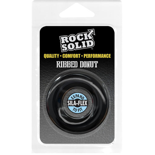 Rock Solid Ribbed Donut Black - SexToy.com
