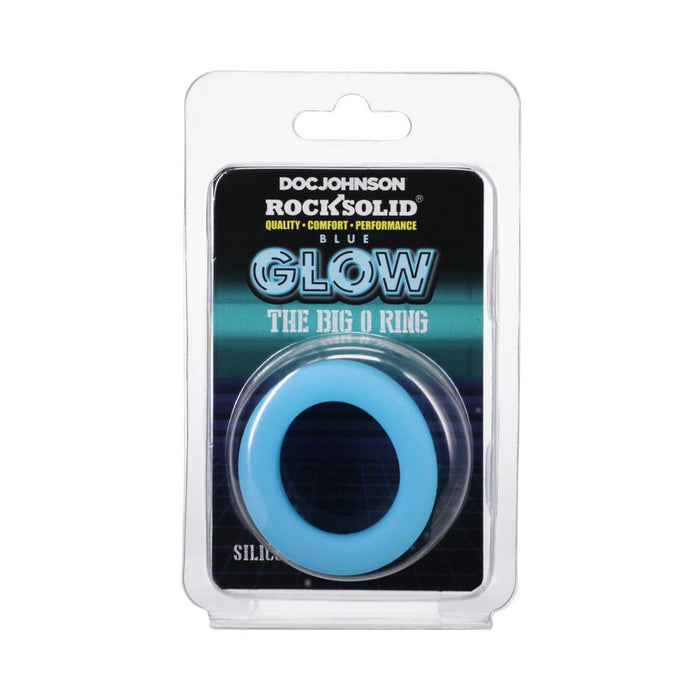 Rock Solid Sila-flex Glow-in-the-dark Big O C-ring Blue - SexToy.com