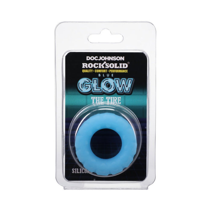 Rock Solid Sila-flex Glow-in-the-dark The Tire C-ring Blue - SexToy.com