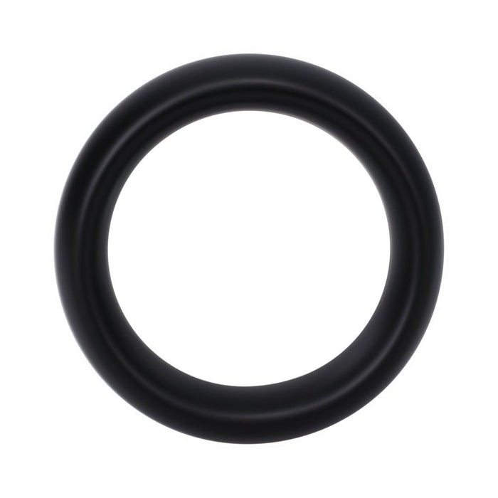 Rock Solid Silicone Black C Ring, Large (2in) In A Clamshell - SexToy.com