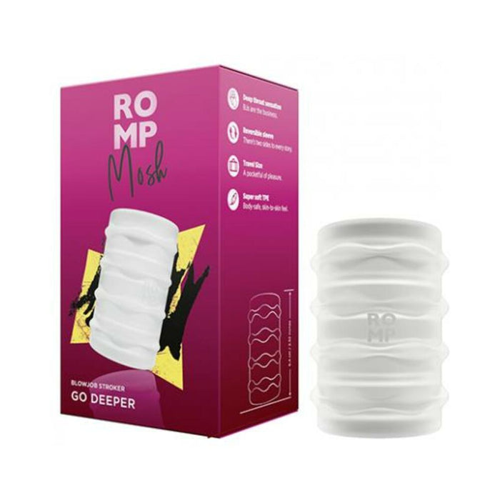 ROMP Mosh Compact Reversible Manual Stroker Clear | SexToy.com