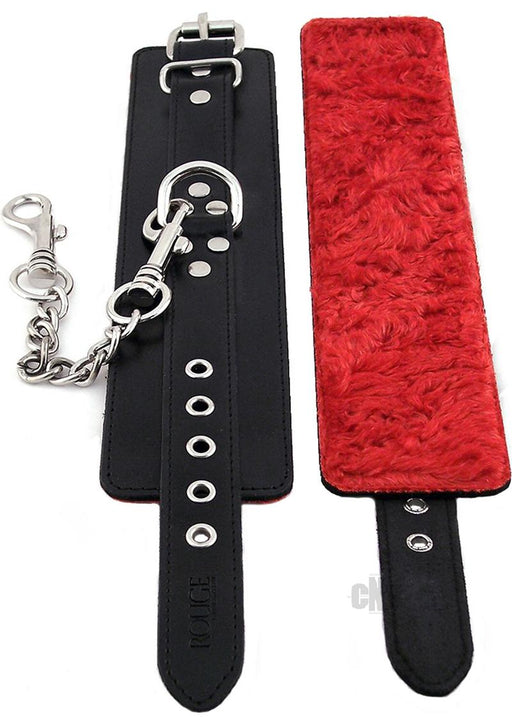 Rouge Fur Wrist Cuffs Blk/red - SexToy.com