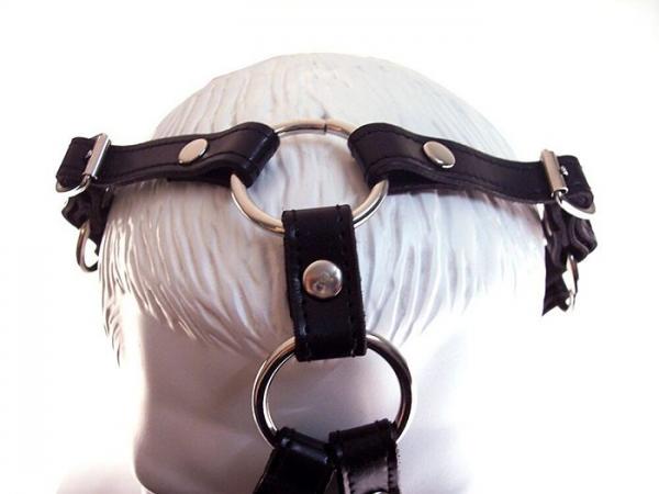 Rouge Leather Mouth Chin Gag Black | SexToy.com