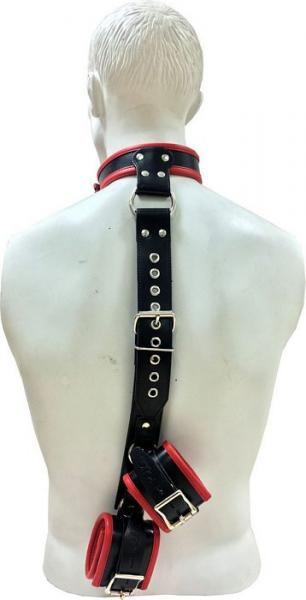 Rouge Leather Neck To Hand Restraint Black Red | SexToy.com