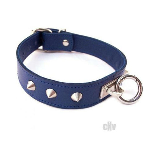 Rouge Leather O-Ring Studded Collar O/S - SexToy.com