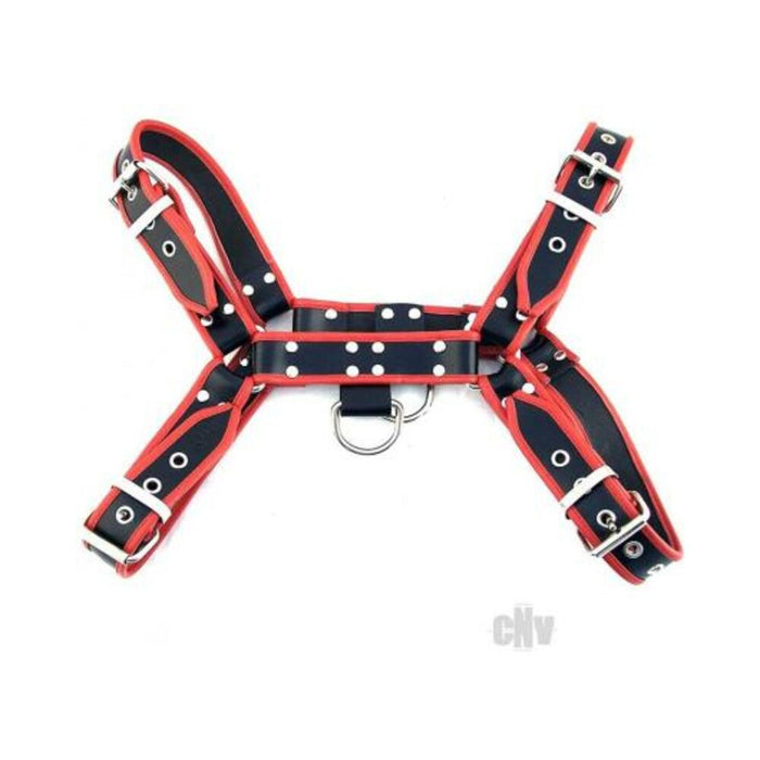 Rouge Over The Head Front Harness Medium Black/Red - SexToy.com