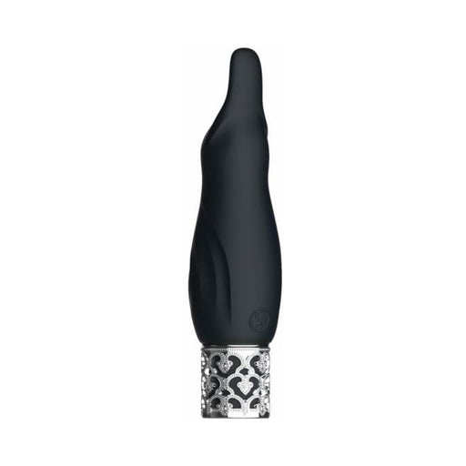 Royal Gems Sparkle Black Rechargeable Silicone Bullet - SexToy.com