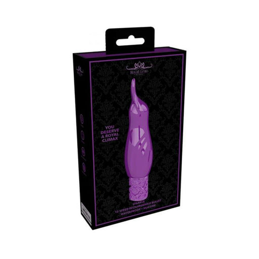 Royal Gems - Sparkle - Silicone Rechargeable Bullet - Purple | SexToy.com
