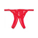 Scalloped Embroidery Crotchless Panty Red O/S - SexToy.com