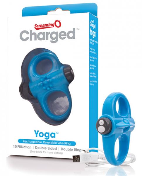 Screaming O Charged Yoga Vibrating Ring Blue | SexToy.com