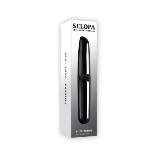 Selopa Buzz Buddy Rechargeable Vibe Silicone Black Chrome - SexToy.com