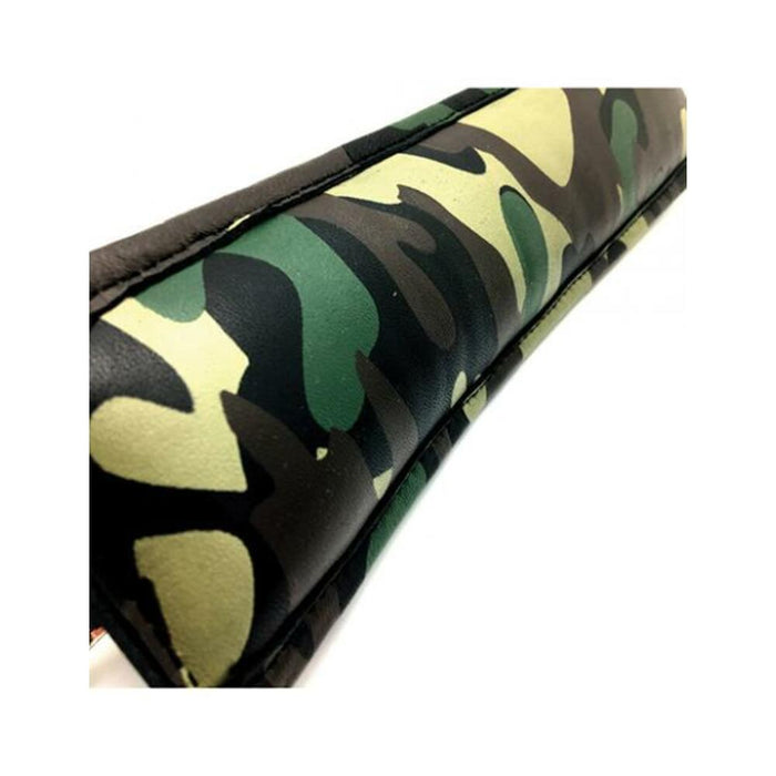 Sensual Sin Leather Padded Ankle Cuffs Camo Piping - SexToy.com