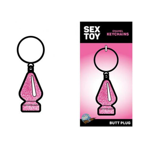 Sex Toy Keychain Pink Glitter Butt Plug | SexToy.com