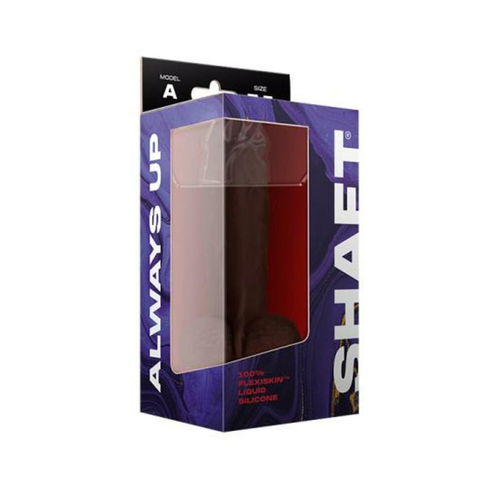 Shaft Model A Liquid Silicone Dong With Balls 7.5 In. Mahogany | SexToy.com