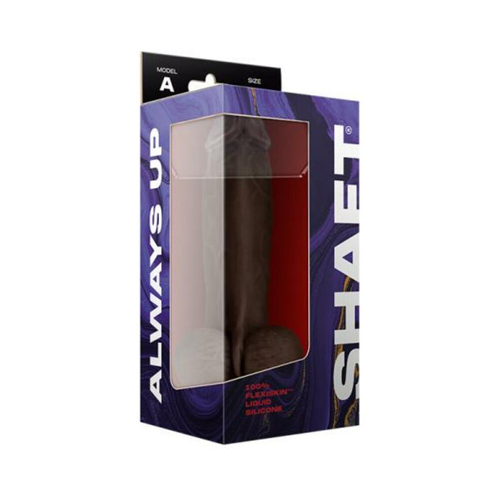 Shaft Model A Liquid Silicone Dong With Balls 8.5 In. Mahogany | SexToy.com