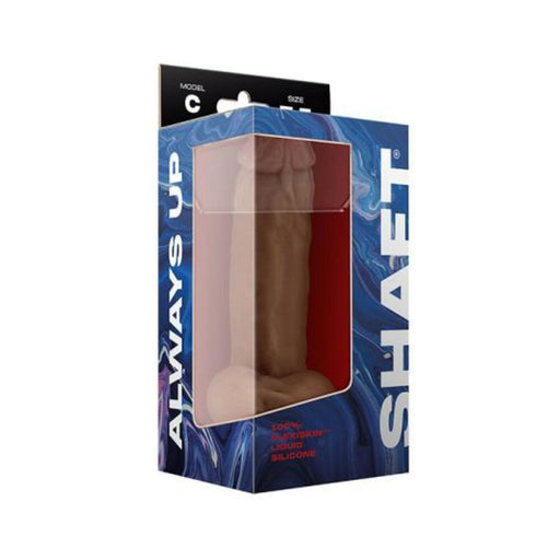 Shaft Model C 7.5 In. Dual Density Silicone Dildo With Balls & Suction Cup Oak | SexToy.com