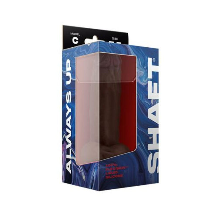 Shaft Model C Liquid Silicone Dong With Balls 7.5 In. Mahogany | SexToy.com