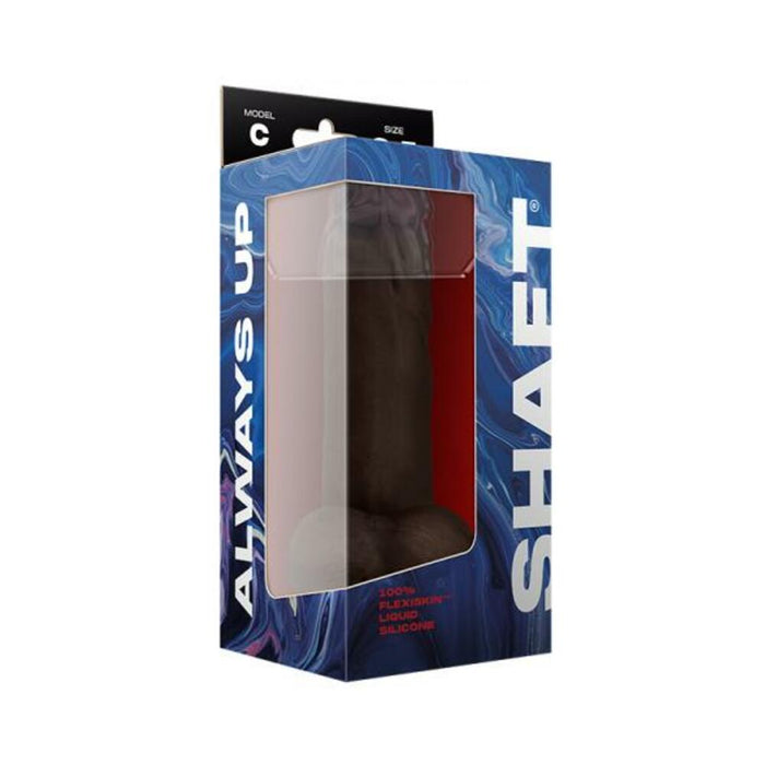 Shaft Model C Liquid Silicone Realistic Dildo with Balls 8.5 inch Mahogany | SexToy.com
