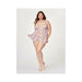 Sheer Mesh & Lace Demi Cup Babydoll & Thong Lavender 3x/4x - SexToy.com