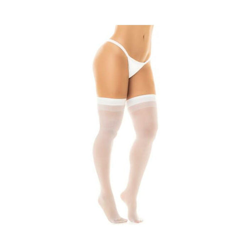Sheer Thigh High Stockings White O/s - SexToy.com