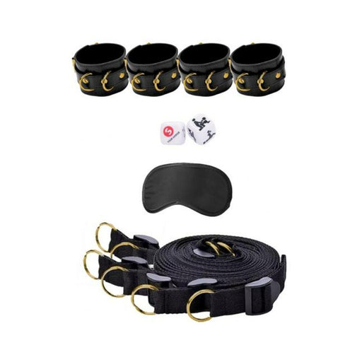 Shots Ouch Limited Edition Gold Bed Bindings Restraint System - SexToy.com