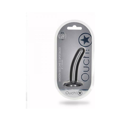 Shots Ouch! Smooth Silicone 5 In. G-spot Dildo Gunmetal | SexToy.com