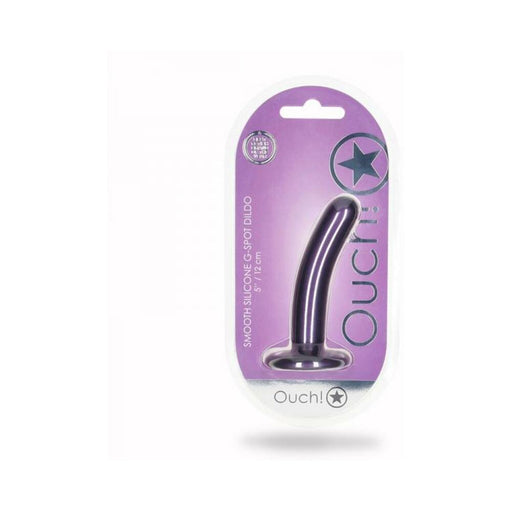 Shots Ouch! Smooth Silicone 5 In. G-spot Dildo Metallic Purple | SexToy.com