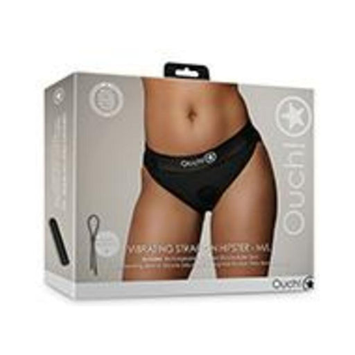 Shots Ouch Vibrating Strap On Hipster - Black M/l - SexToy.com