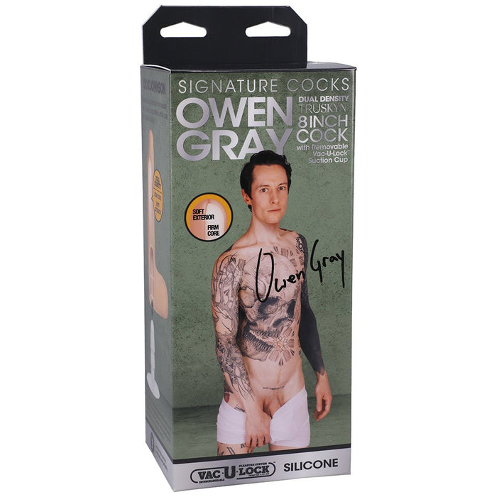 Signature Cocks Owen Gray 8 In. Dual Density Silicone Dildo With Removable Vac-u-lock Suction Cup Be - SexToy.com
