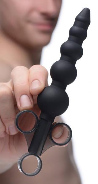 Silicone Graduated Beads Lubricant Launcher Black | SexToy.com