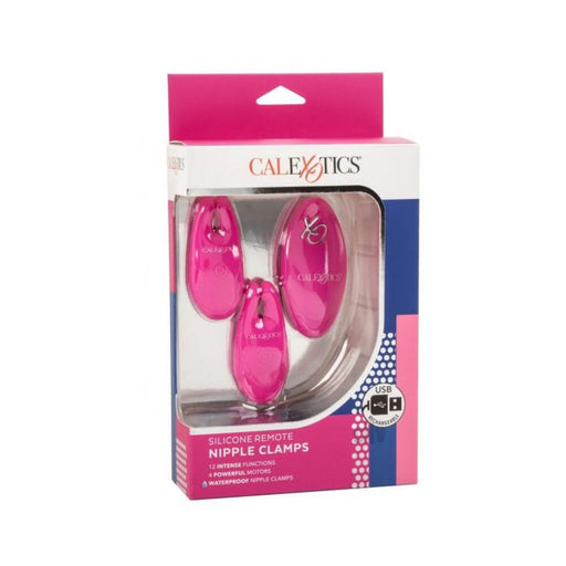 Silicone Nipple Clamps W/remote - Pink - SexToy.com