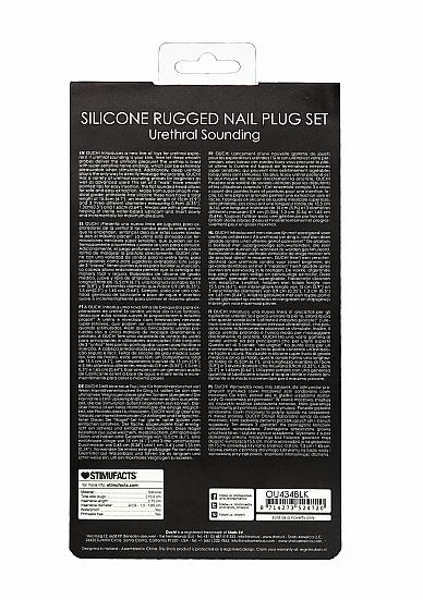 Silicone Rugged Nail Plug Set - Urethral Sounding -  Black | SexToy.com
