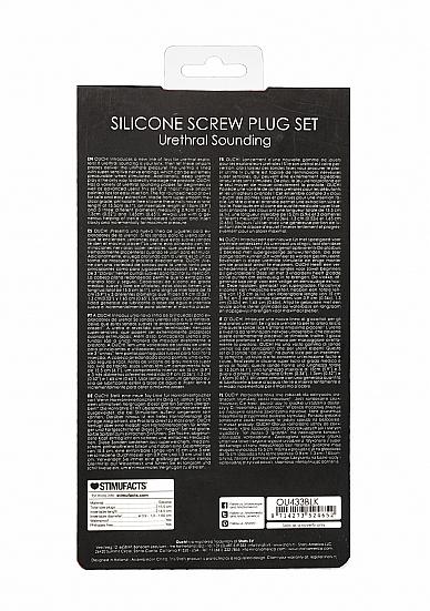 Silicone Screw Plug Set - Urethral Sounding - Black | SexToy.com