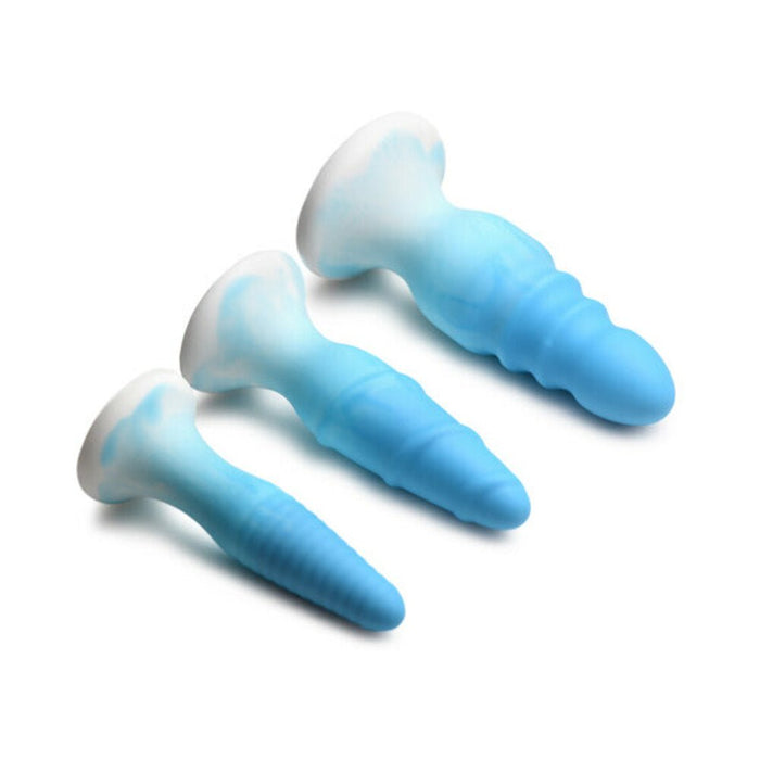 Simply Sweet Silicone Butt Plug Set Blue - SexToy.com