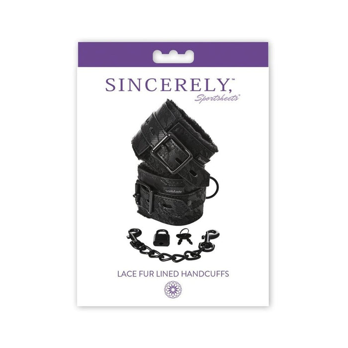 Sincerely, SS Lace Fur Lined Handcuffs | SexToy.com