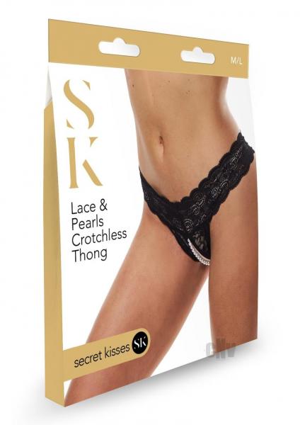 Sk Lace And Pearls Crotchless Thong M/l | SexToy.com