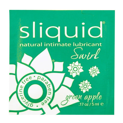 Sliquid Swirl Foil Packet-Green Apple .17oz - SexToy.com