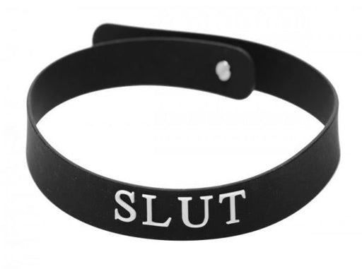 Slut Silicone Collar Black O/S | SexToy.com