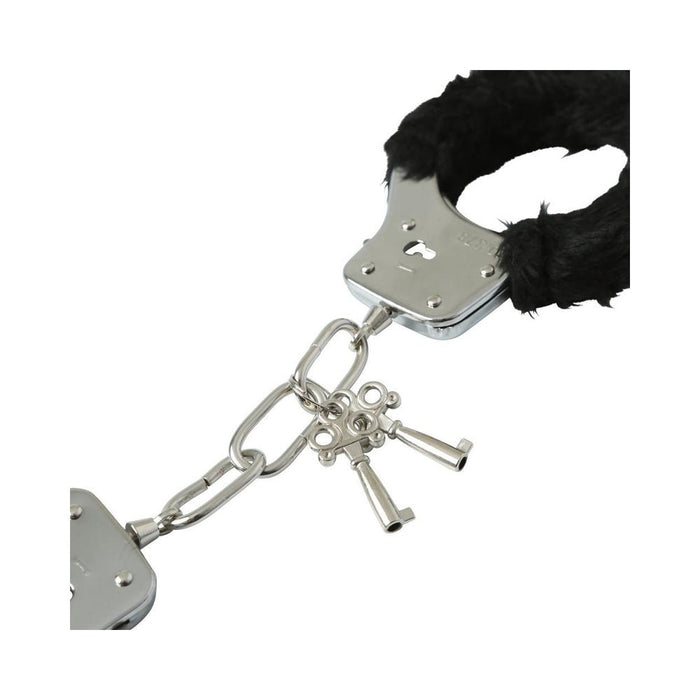 S&M Furry Handcuffs: Black | SexToy.com