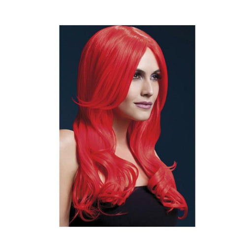 Smiffy Fever Wig Khloe Red 26 inches Long Wave Center Part - SexToy.com