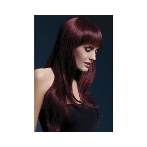 Smiffy Fever Wig Sienna 26 inches Long Feathered Black Cherry - SexToy.com