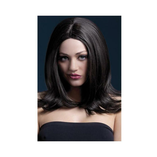 Smiffys Fever Wig Sophia 17 inches Center Part Brown - SexToy.com
