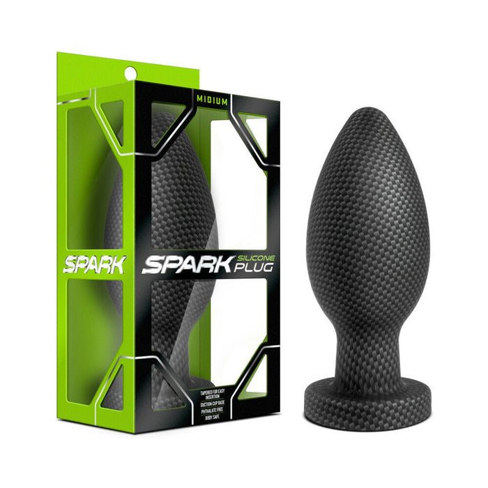 Spark - Silicone Plug - Medium - Carbon Fiber - SexToy.com