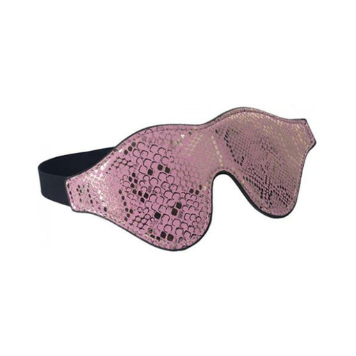 Spartacus Blindfold W/leather - Pink Snakeskin Micro Fiber - SexToy.com