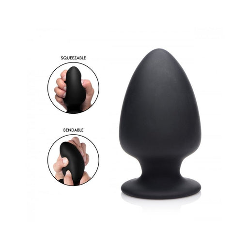 Squeezable Large Anal Plug - Black | SexToy.com