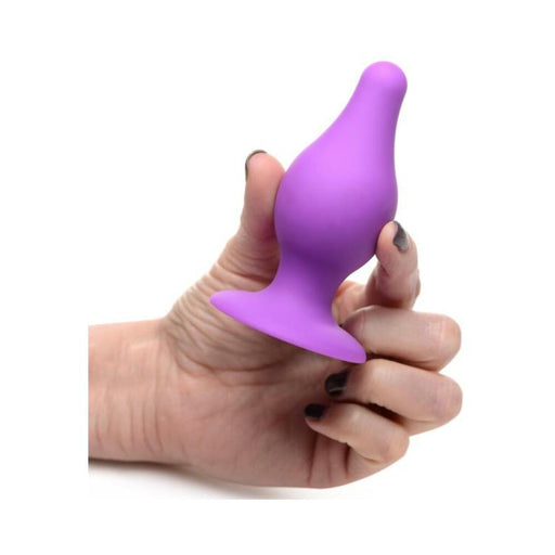 Squeezable Tapered Medium Anal Plug - Purple - SexToy.com