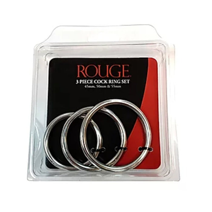 Stainless Steel  Stainless Steel 3 Piece Cock Ring Set (55mm/50mm/45mm) | SexToy.com